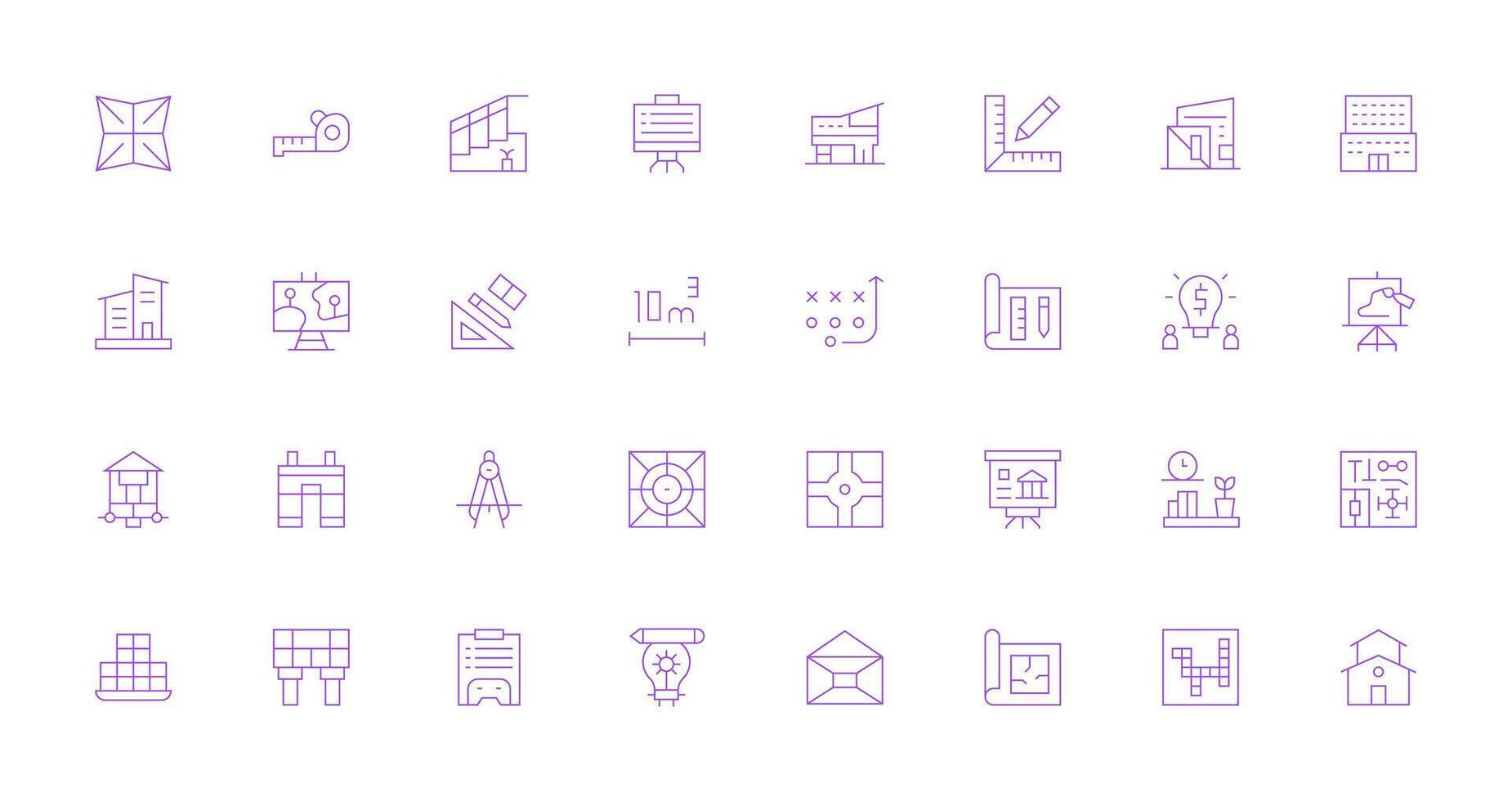 32 Icons for Plan in Thin Line Format Customizable Icon Series for Mobile Screens vector