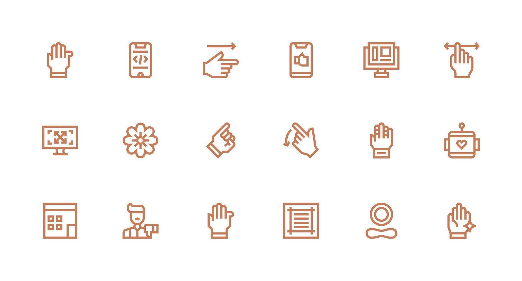 18 Strong Stroke Line Vectors for Ux Theme Neat Icon Set