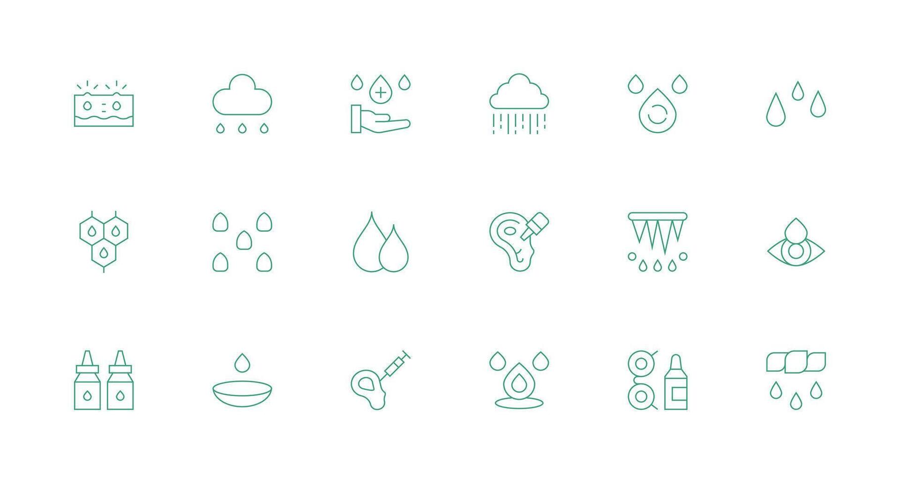 18 Minimal Line Icons for Drops Graphics Interface Icon Collection for Daily Projects vector