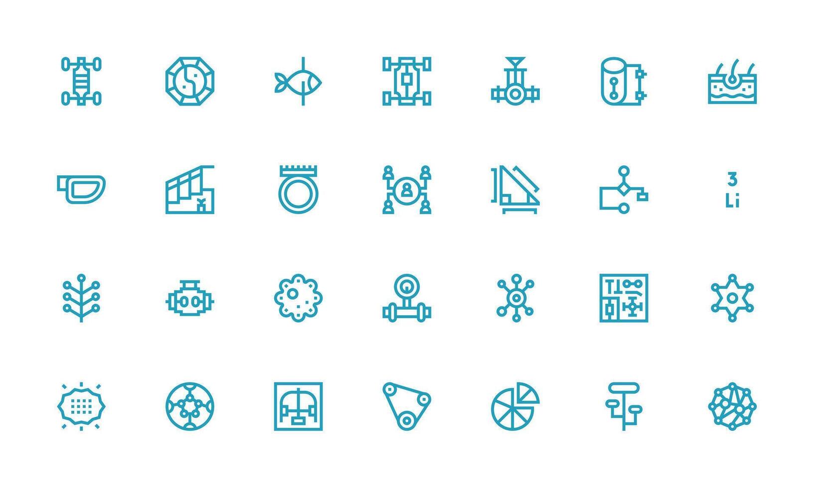 Diagram featuring 28 Icons in Bold Line Design Icon Set for Web vector