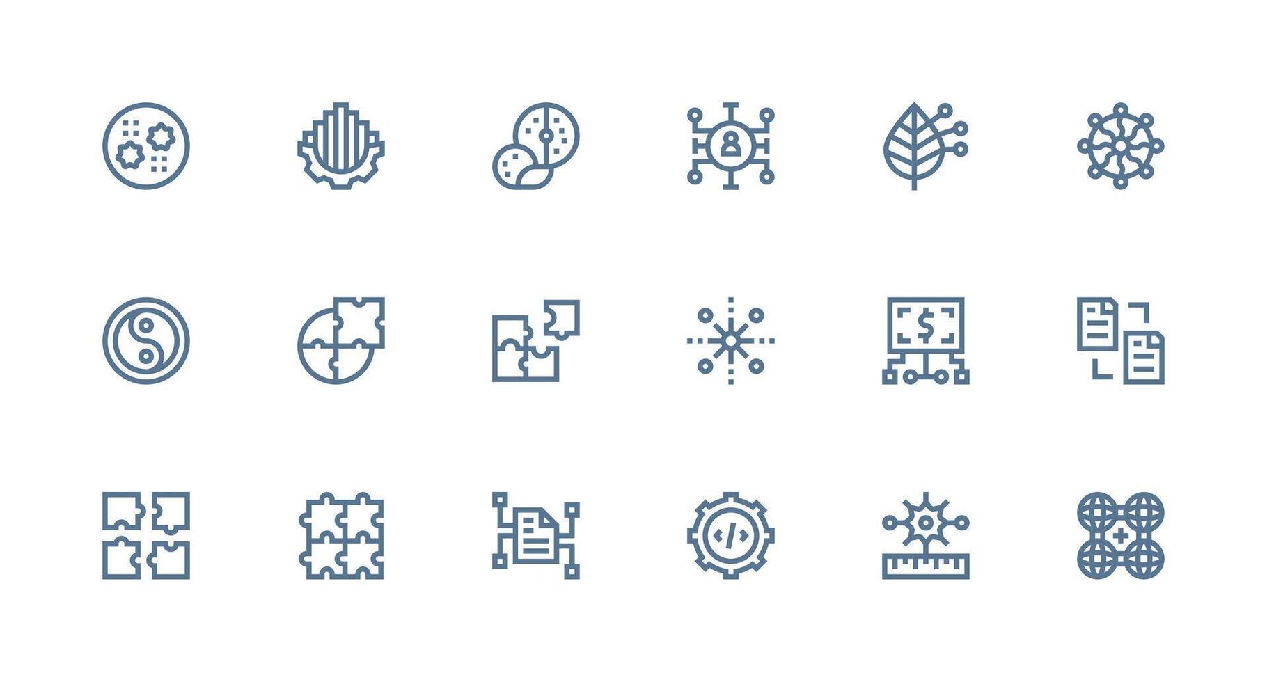 18 Strong Stroke Line Designs for Integration Icons Minimal Icon Set for Interface Projects vector