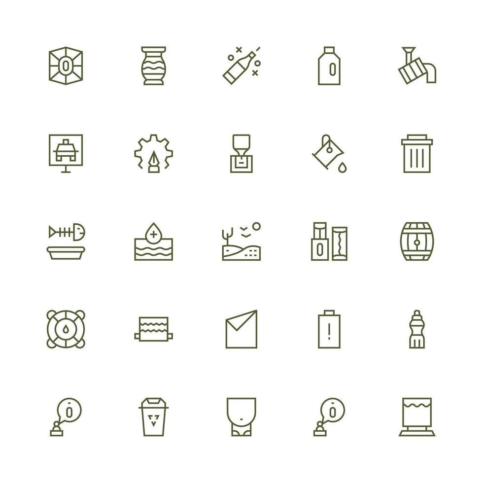 Empty Design Icons featuring 25 in Medium Stroke Outline Style Reliable Icons for All Interfaces vector
