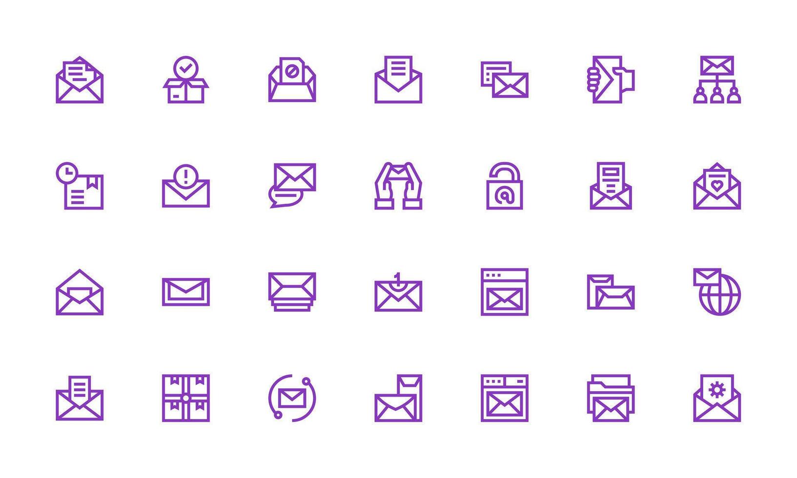 Bold Line Icons from Mail Set with 28 Vectors Icon Set