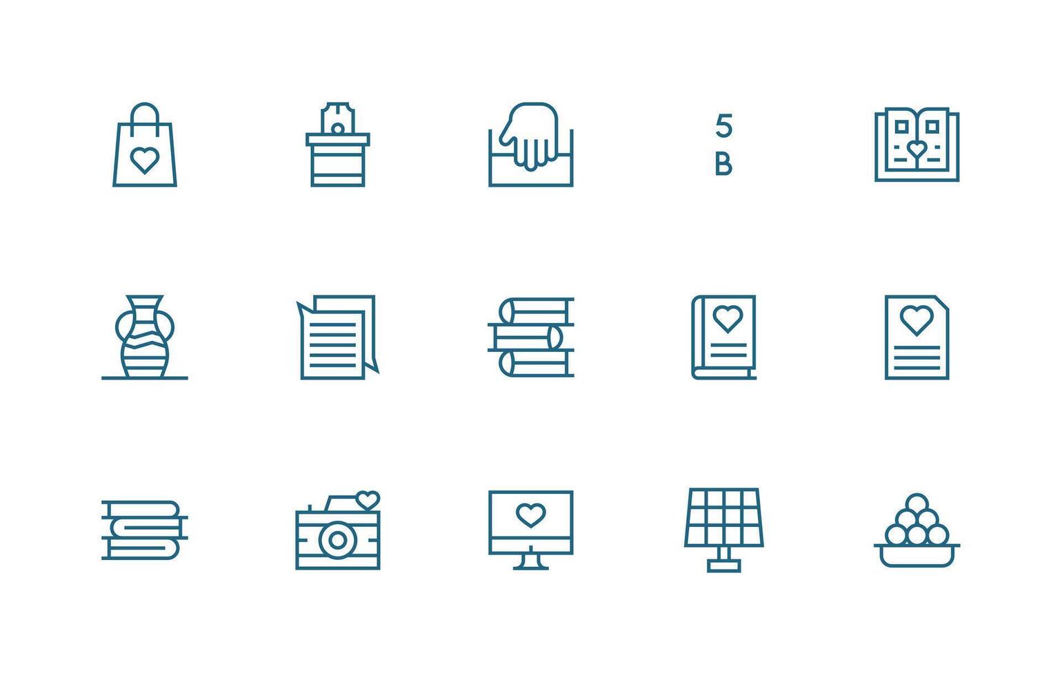 Regular Line Icons from Collection Set with 15 Vectors Smart Icon Collection