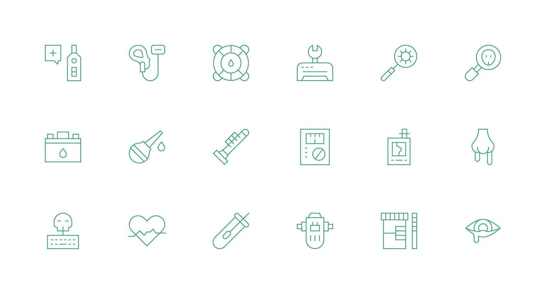18 Minimal Line Icons for Diagnostic Graphics Clean Icon Set Icon Pack for UI Projects vector
