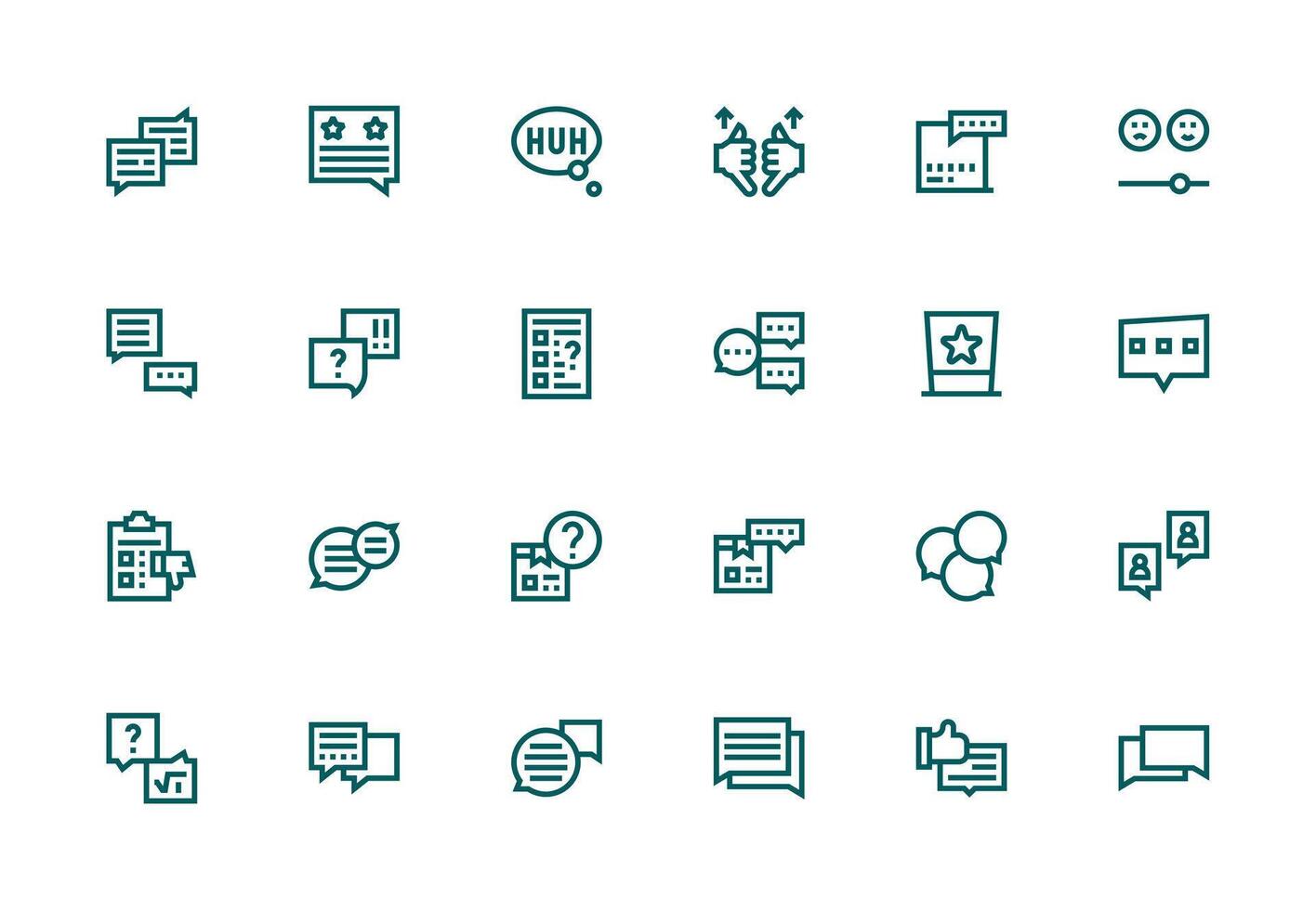 24 grueso línea línea vectores para realimentación formar tema flexible icono sistema para web interfaces