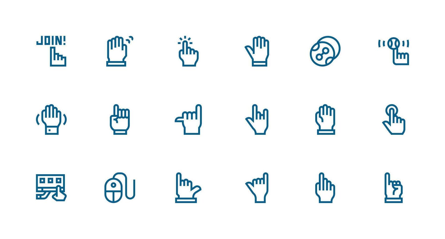 Click including 18 Strong Stroke Line Illustrations Dashboard Icon Series vector