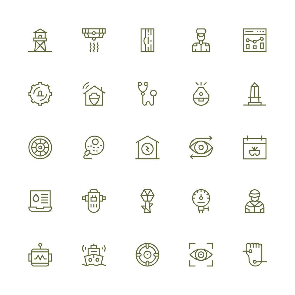 Medium Stroke Outline Icons from Monitoring Set with 25 Vectors Quick Access Icons for UI Development