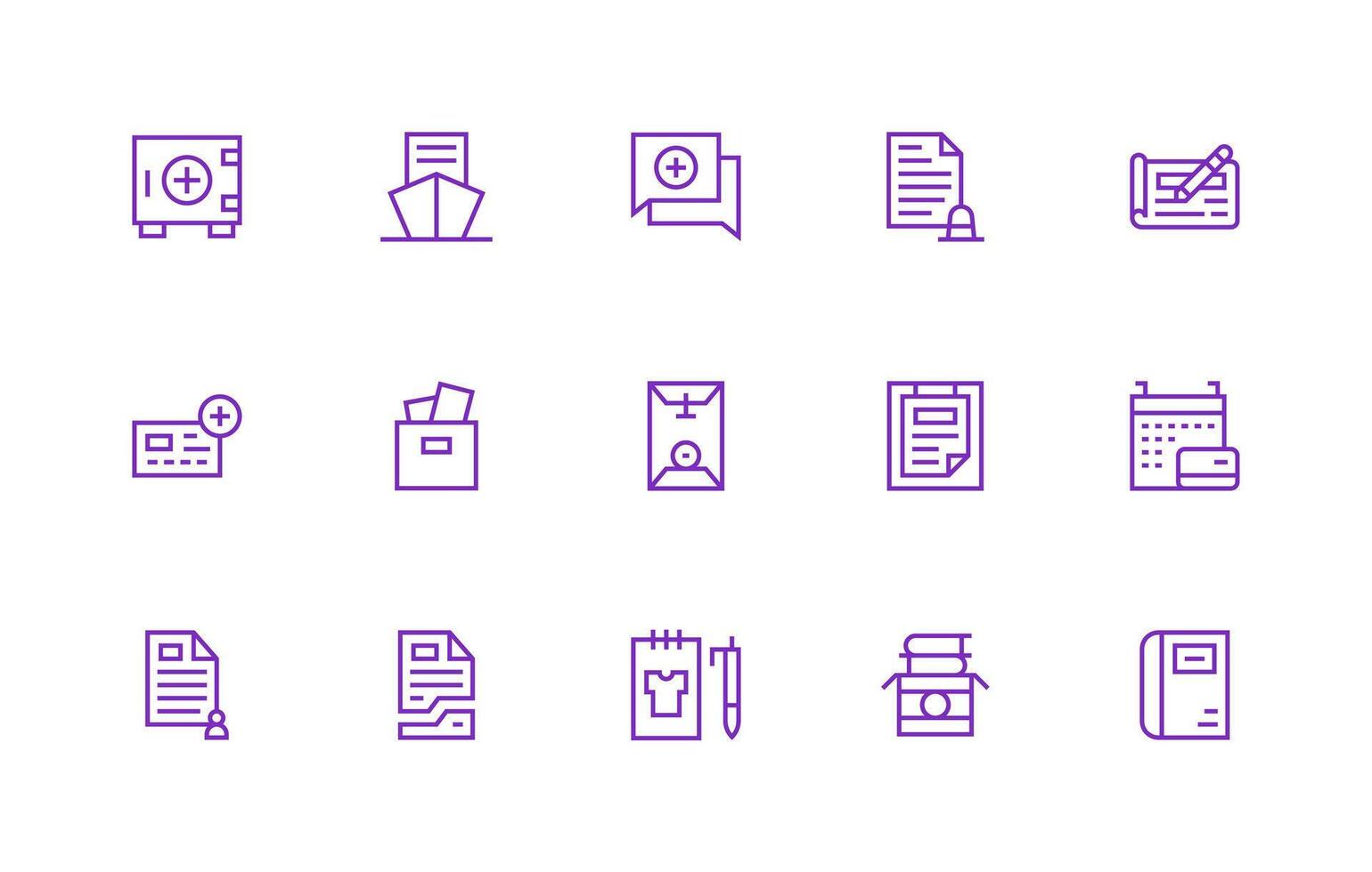 15 Regular Line Style Icons from Recordkeeping Collection Layout Icon Collection vector