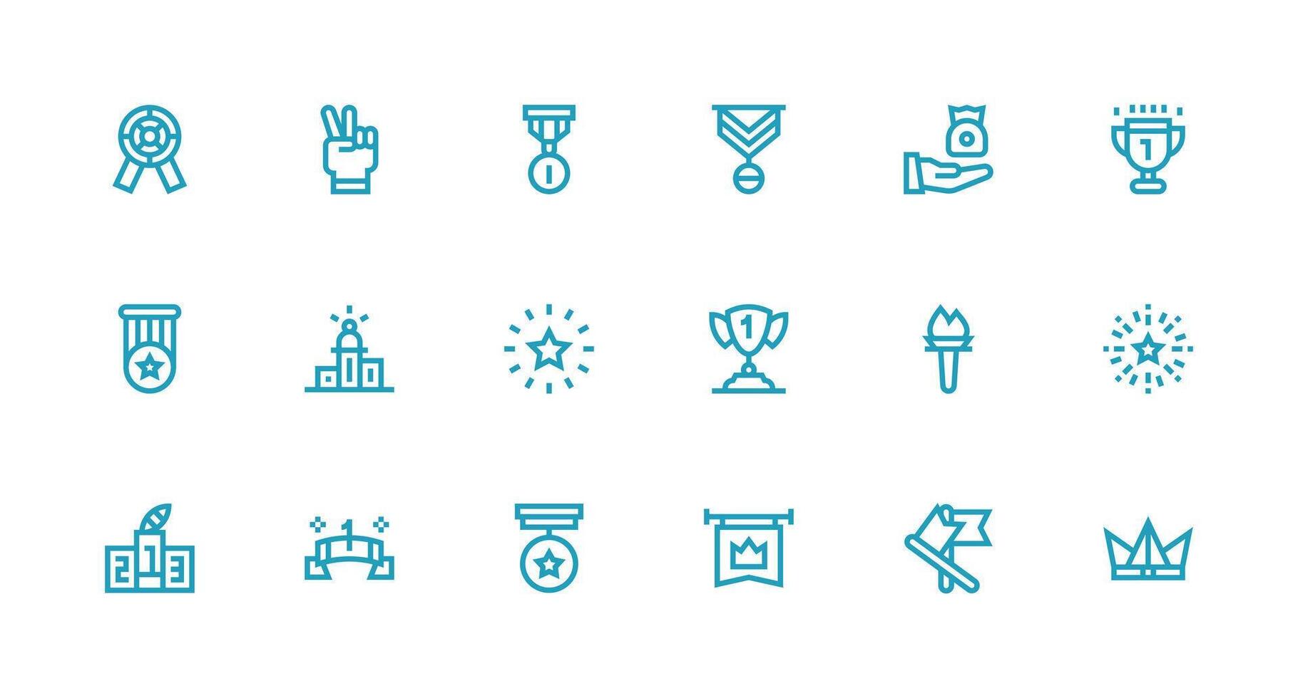 Triumph Icon Collection with 18 Strong Stroke Line Designs Clear and Concise Icon Set Collection vector