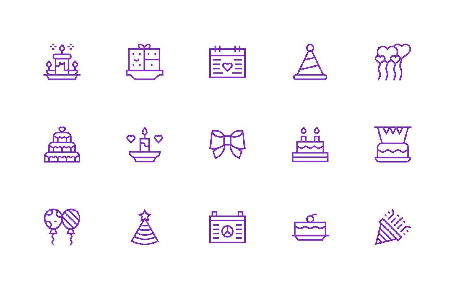 15 Icons for Anniversary in Regular Line Format UI and UX Focused Icon Collection vector