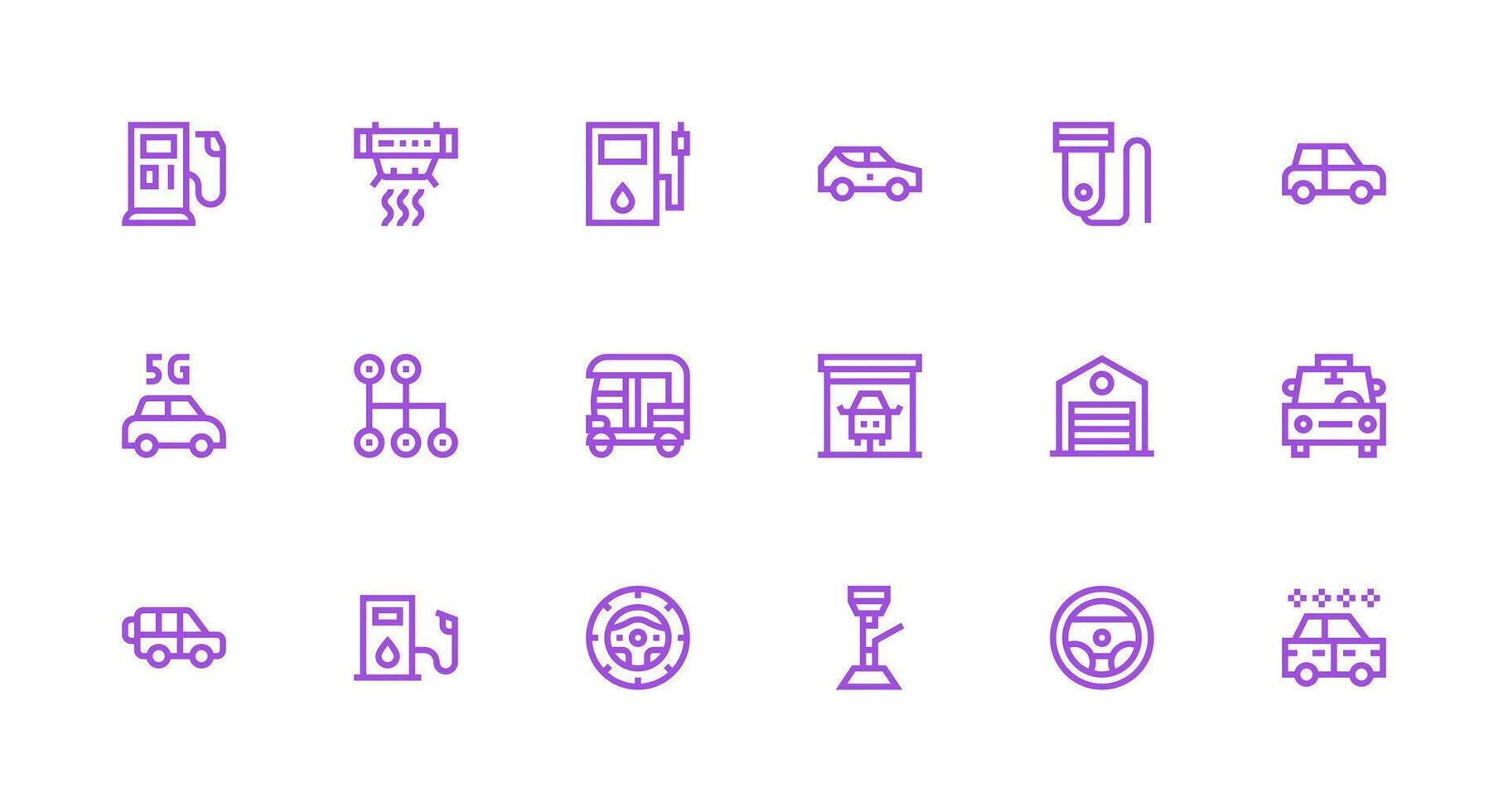 Strong Stroke Line Icons from Auto Set with 18 Vectors Interface Icons for Daily Use