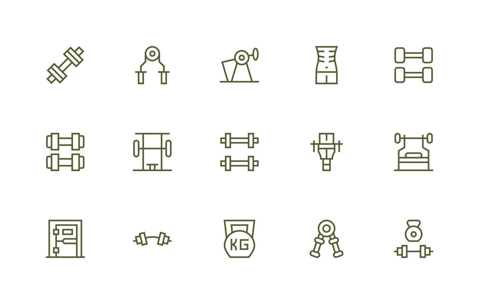 Regular Line Icons from Bodybuilding Set with 15 Vectors Compact Icon Pack