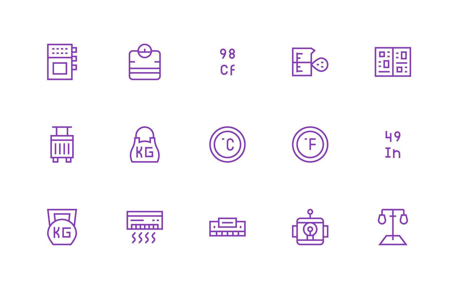 Unit featuring 15 Icons in Regular Line Design Interface Icons for Daily Use vector
