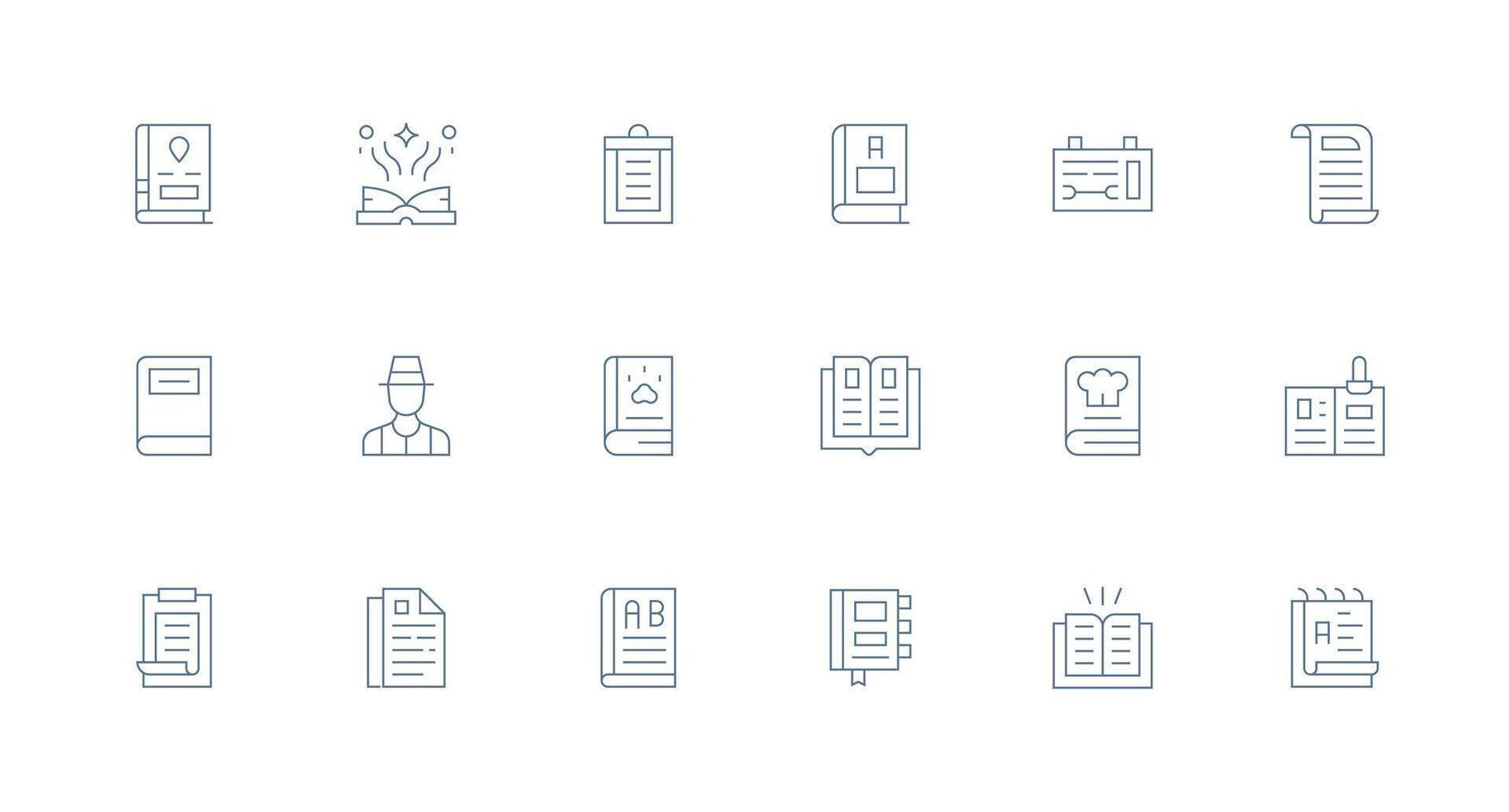 Manual Icon Set with 18 Minimal Line Graphics Icon Set for Web vector