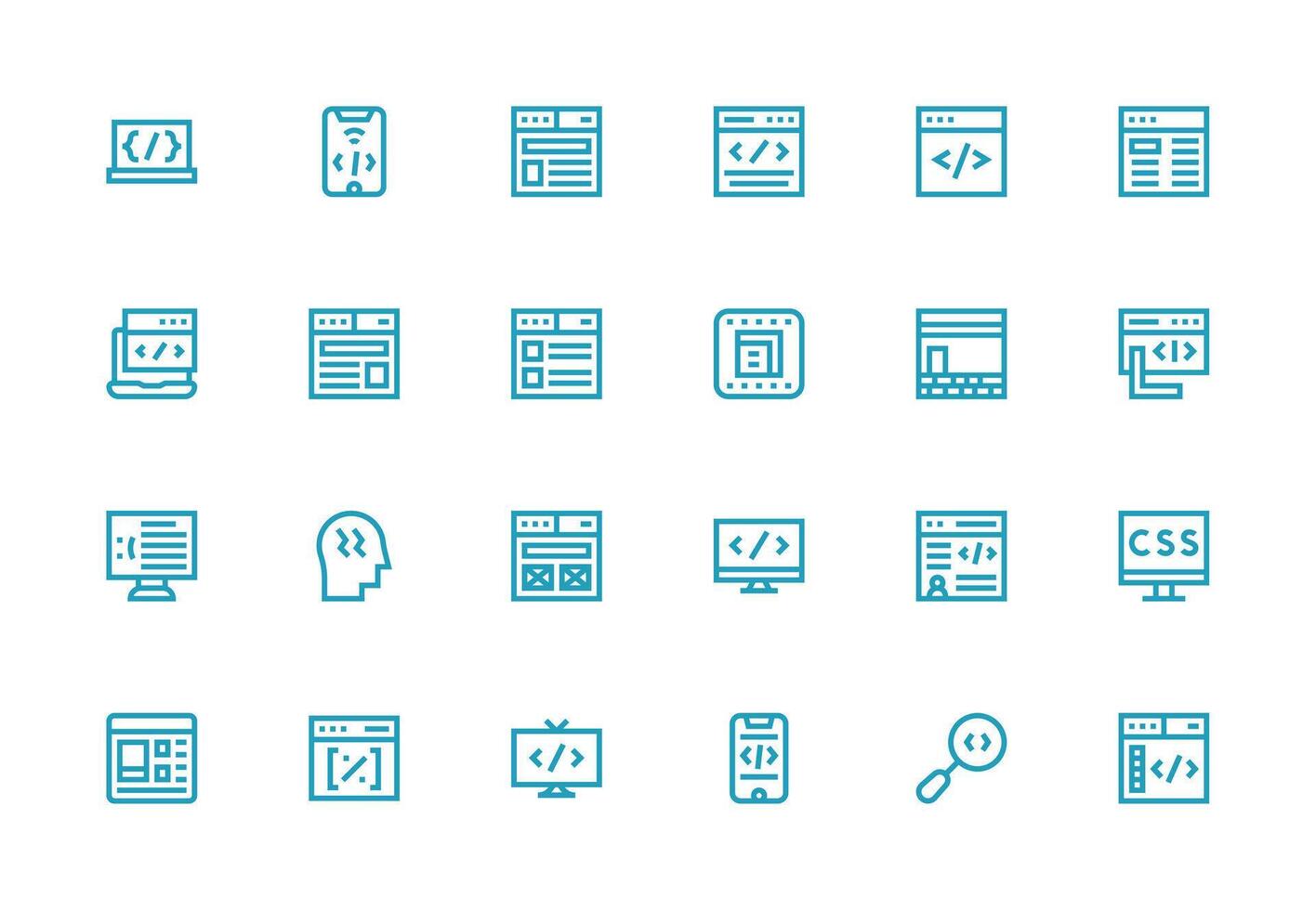 24 Thick Line Line Icons for Html Graphics High-Quality Icon Pack vector