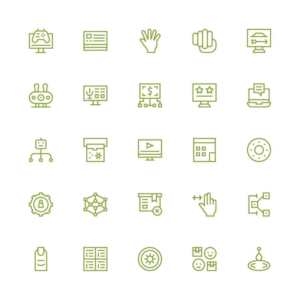 Medium Stroke Outline Icons from Interface Set with 25 Vectors Web Icon Collection