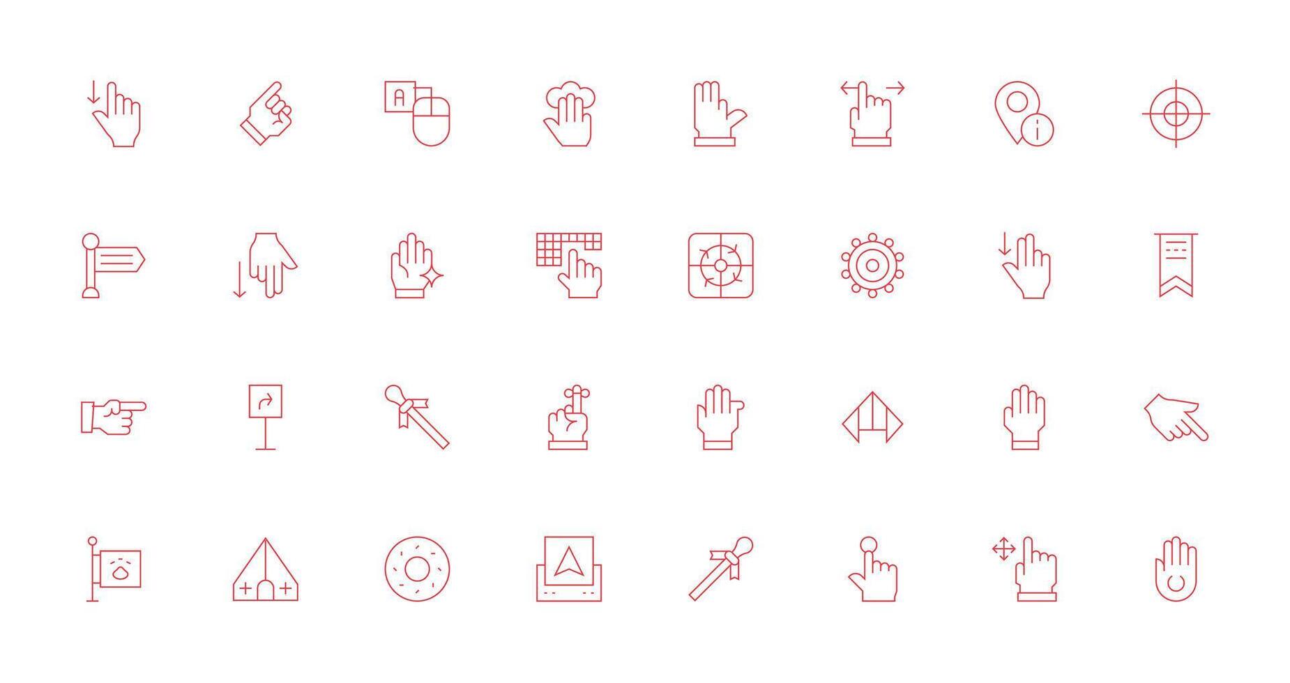 Thin Line Icons from Pointer Set with 32 Vectors Organized Icon Pack for Quick Access