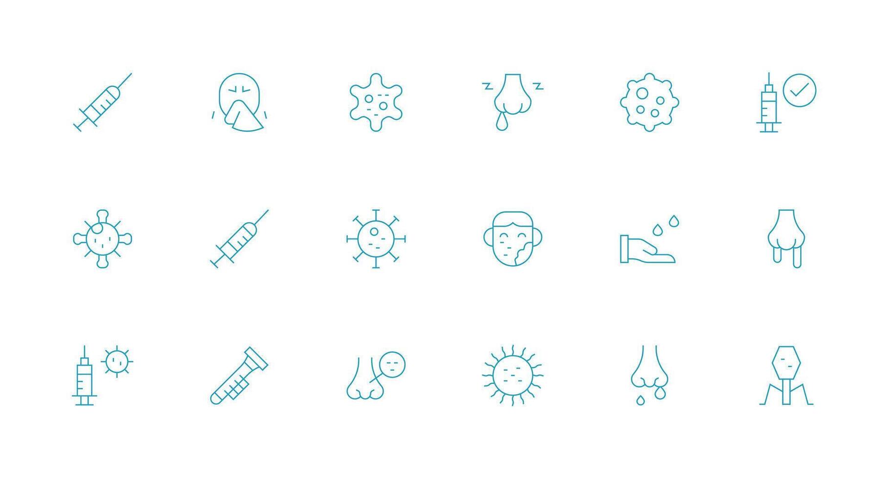 18 Minimal Line Designs for Flu Icons Multi-Purpose Icon Set vector