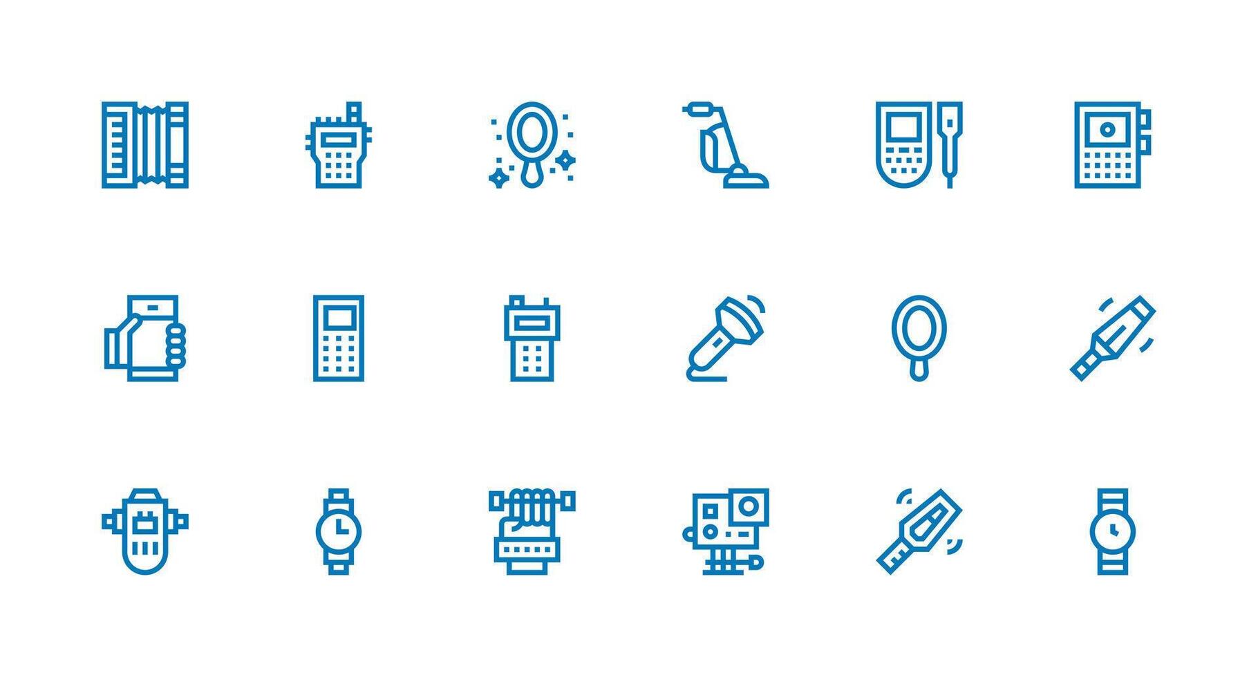 18 Strong Stroke Line Vectors for Handheld Theme Neatly Designed Icons for Web Platforms