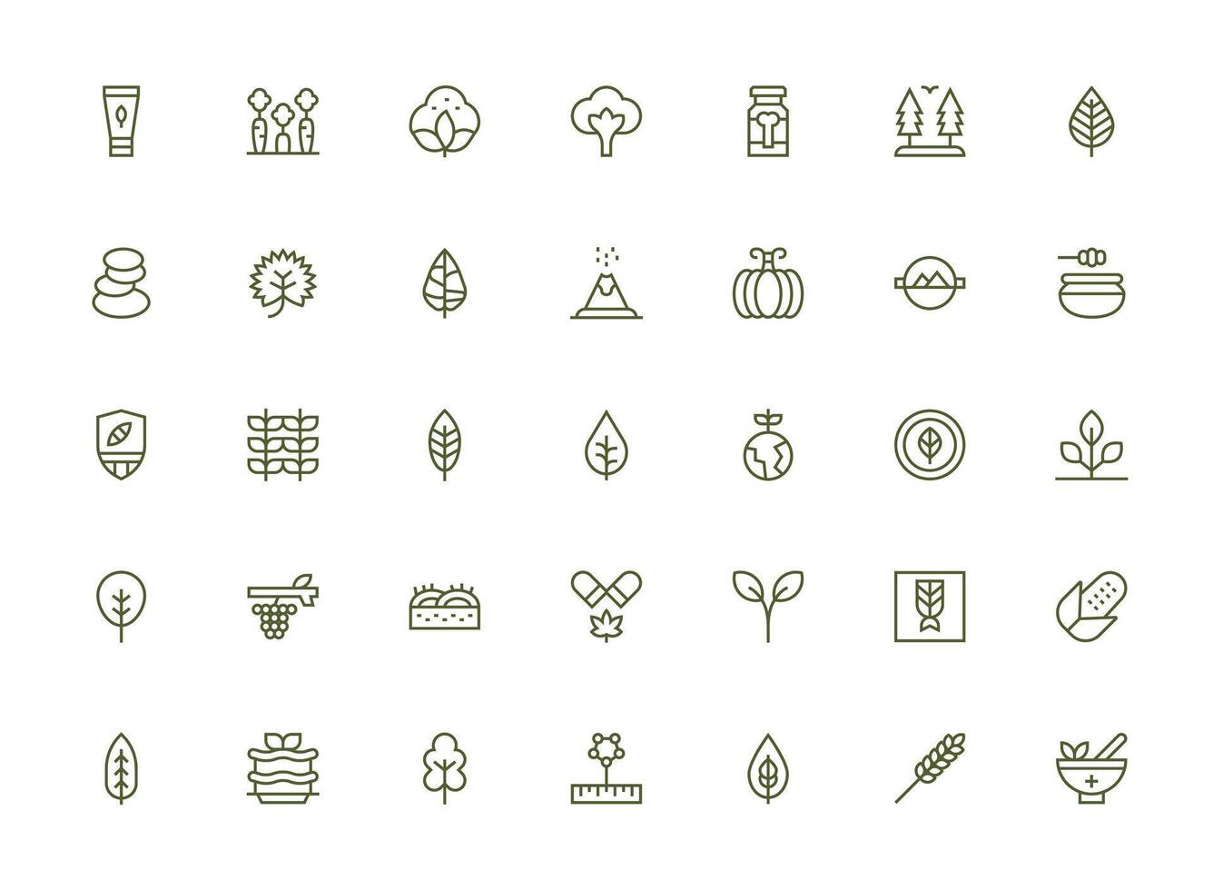 Regular Clean Line Style Natural Icons with 35 Vectors Professional Icon Pack for Development Work
