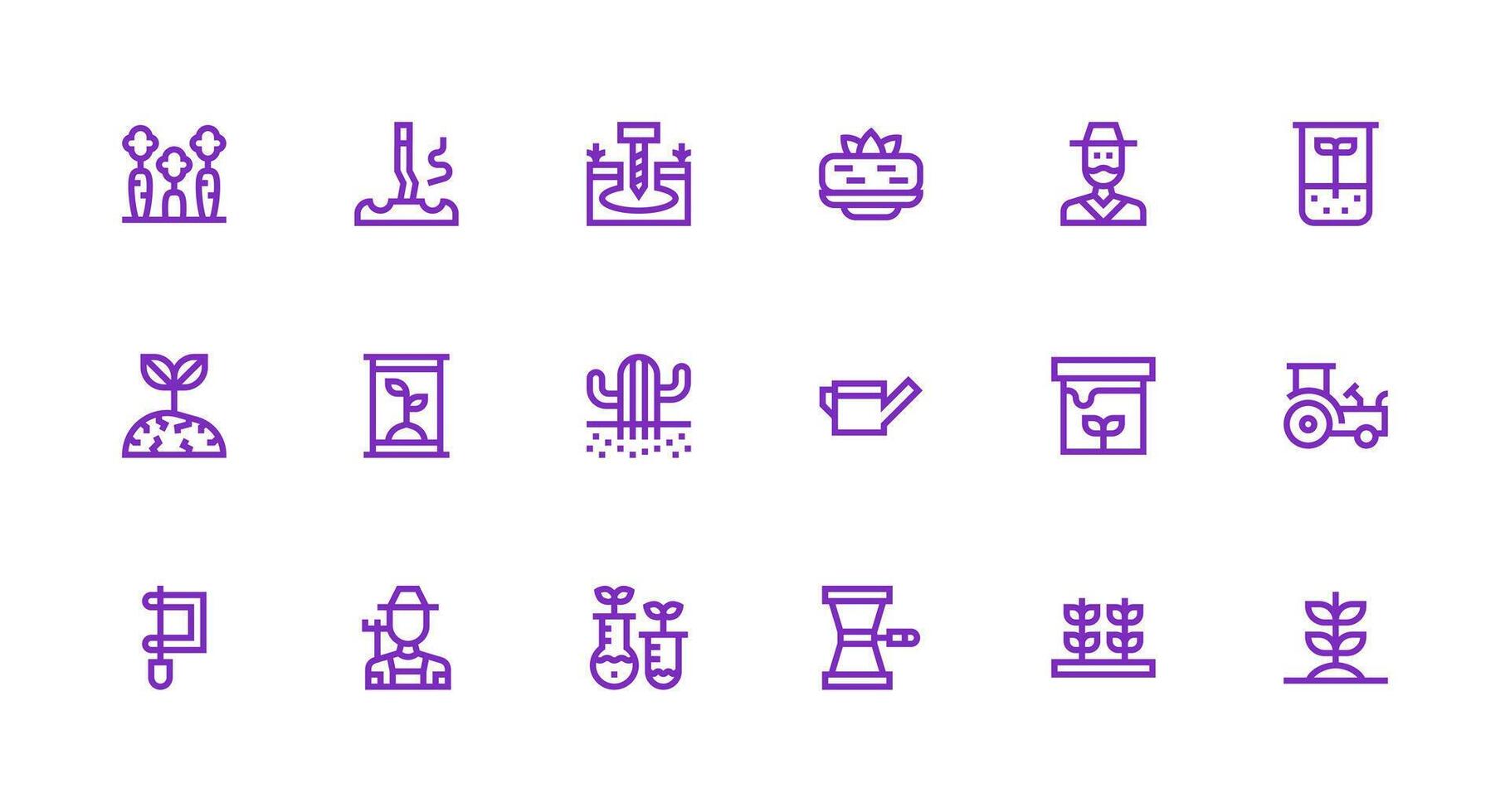 Soil Icon Set with 18 Strong Stroke Line Graphics Clean Icon Collection for Web Use vector