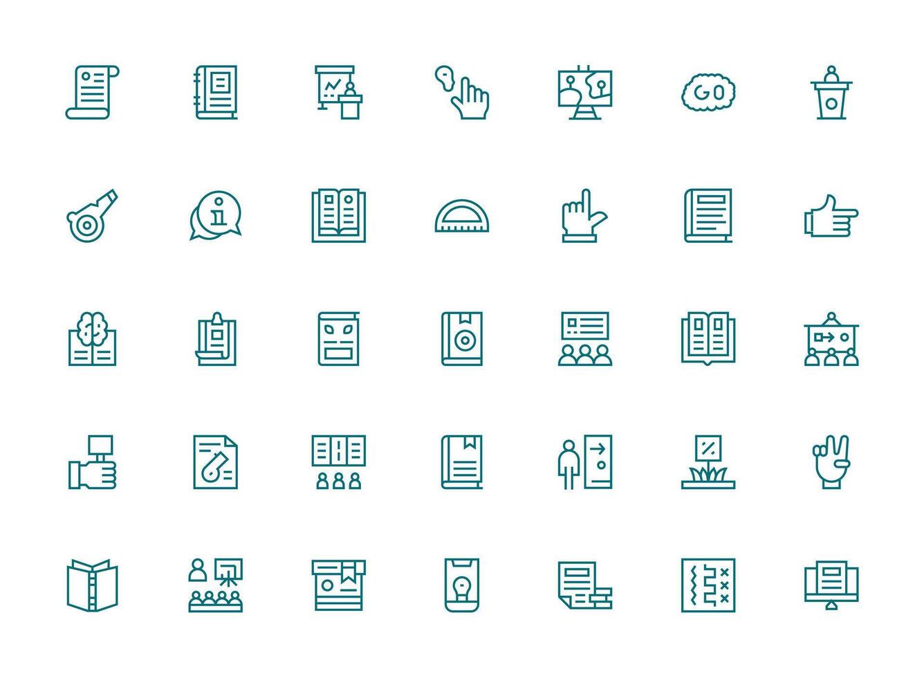 35 Regular Clean Line Style Icons from Instruction Collection Simple Icons for Interface and Wireframes vector