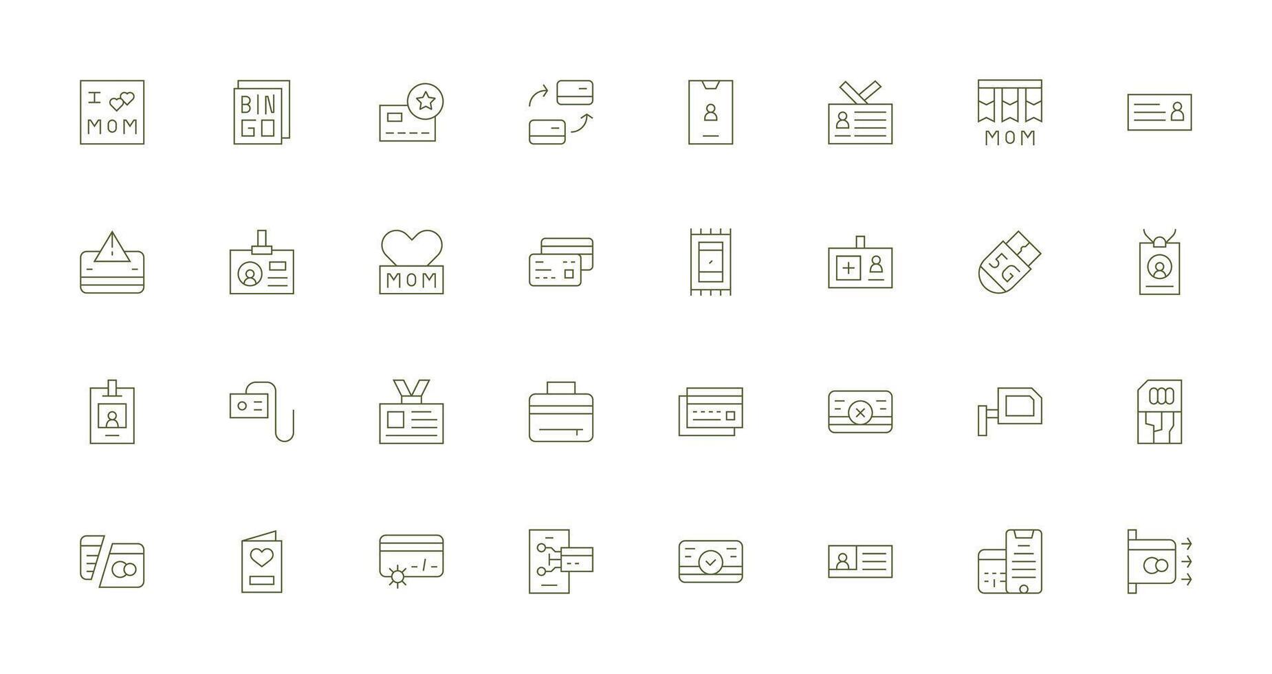 Card Design Icons featuring 32 in Thin Line Style Digital Product Icons for Fast Delivery vector