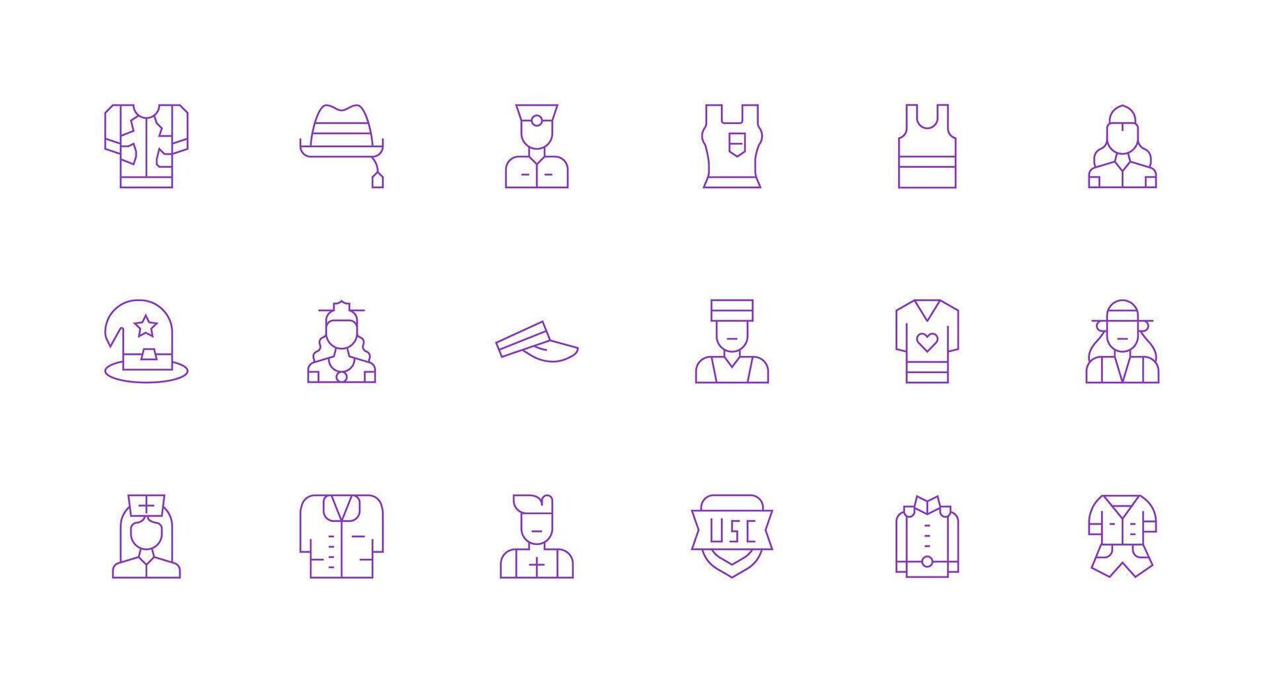 Uniform Icon Collection with 18 Minimal Line Designs Essential Icons for Rapid UI Building vector