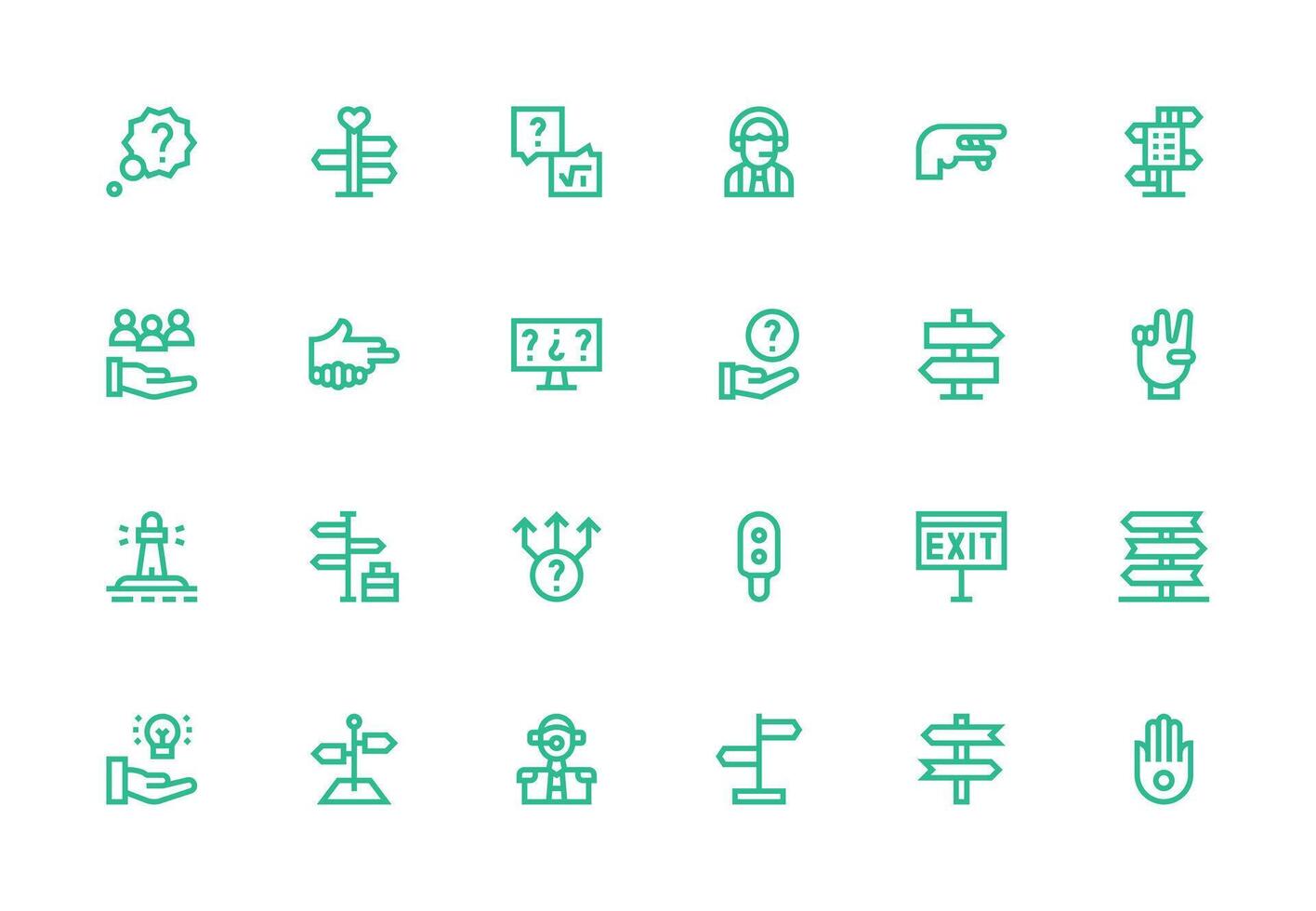 Thick Line Line Style Guidance Icons with 24 Vectors Scalable Icon Pack