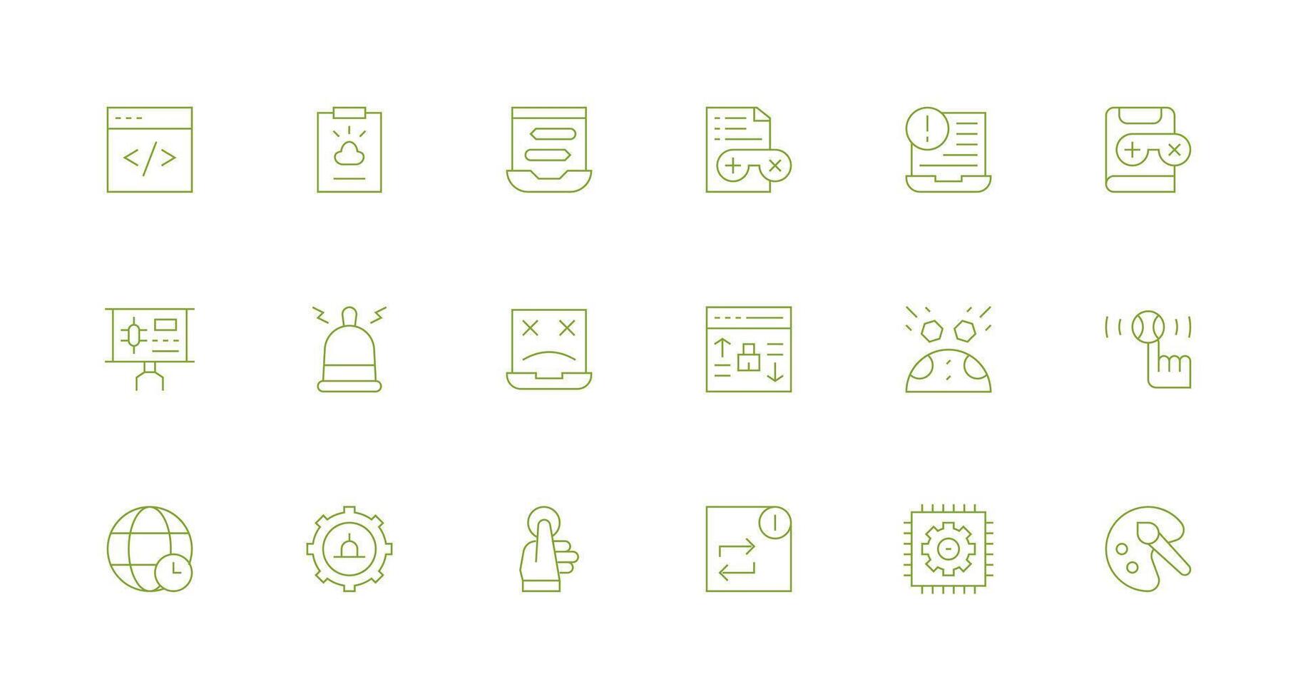 18 mínimo línea íconos para software gráficos icono conjunto para aplicaciones vector