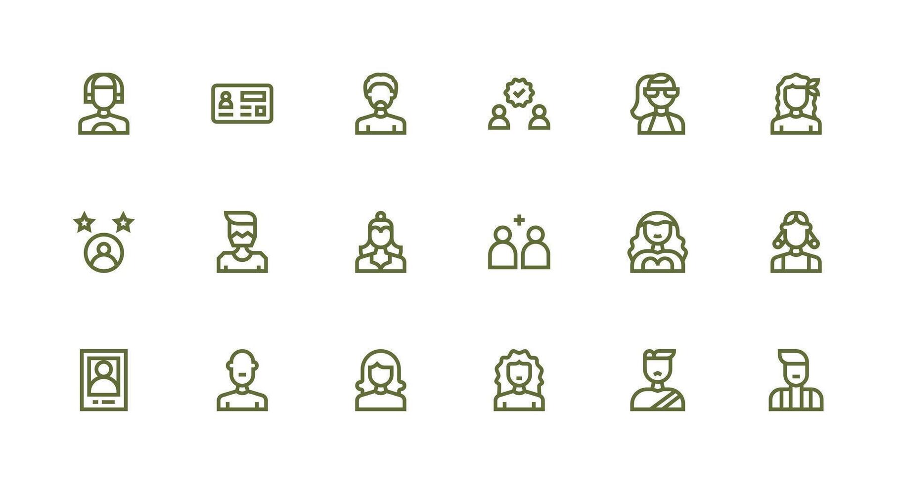 Strong Stroke Line Icons from Member Set with 18 Vectors App Icon Pack