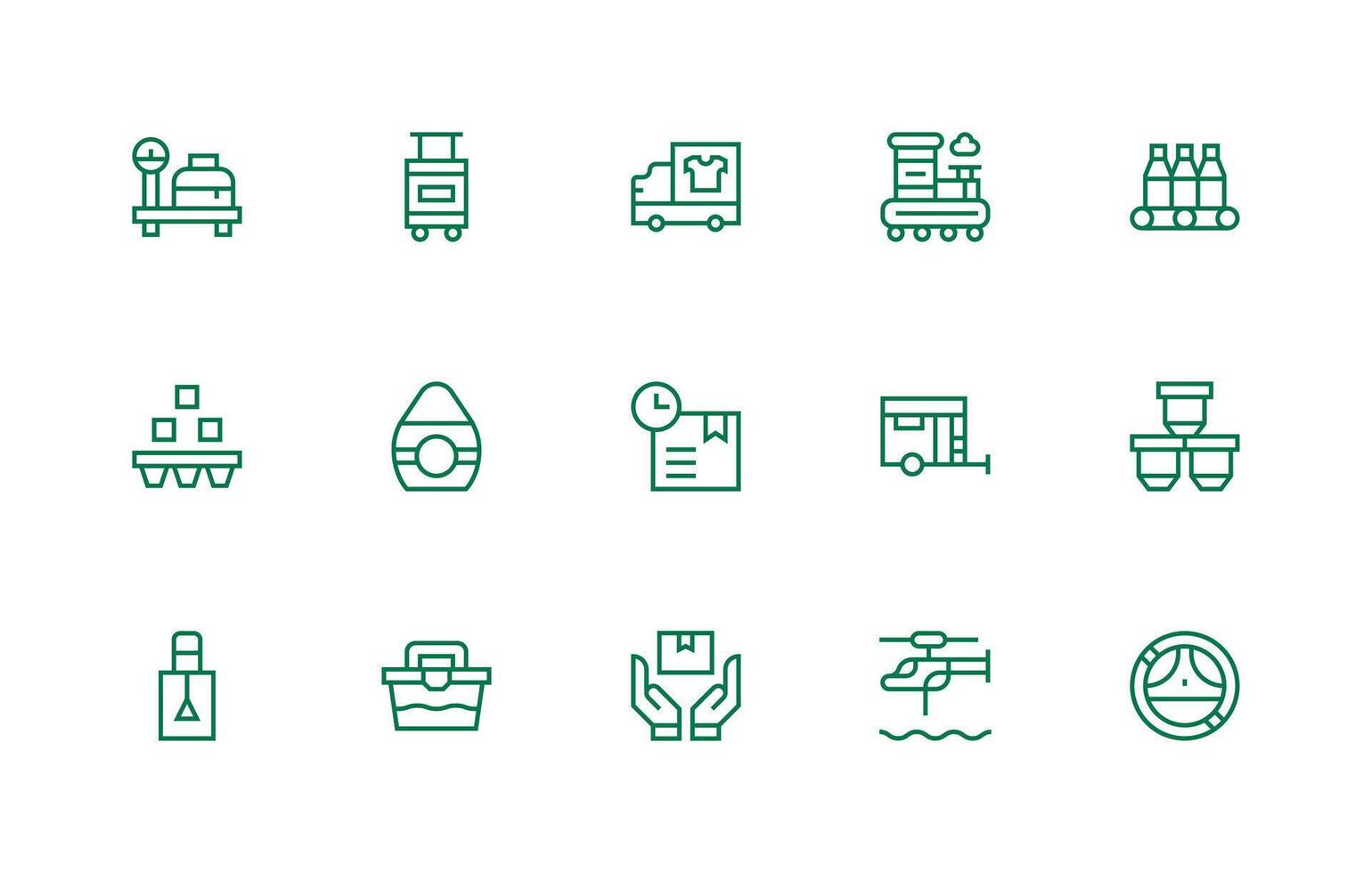 15 Transporting Icons in Regular Line Aesthetic Versatile Icon Collection for Designers vector