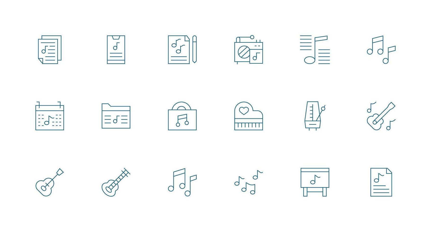 Minimal Line Icons from Song Set with 18 Vectors Simple Icon Pack