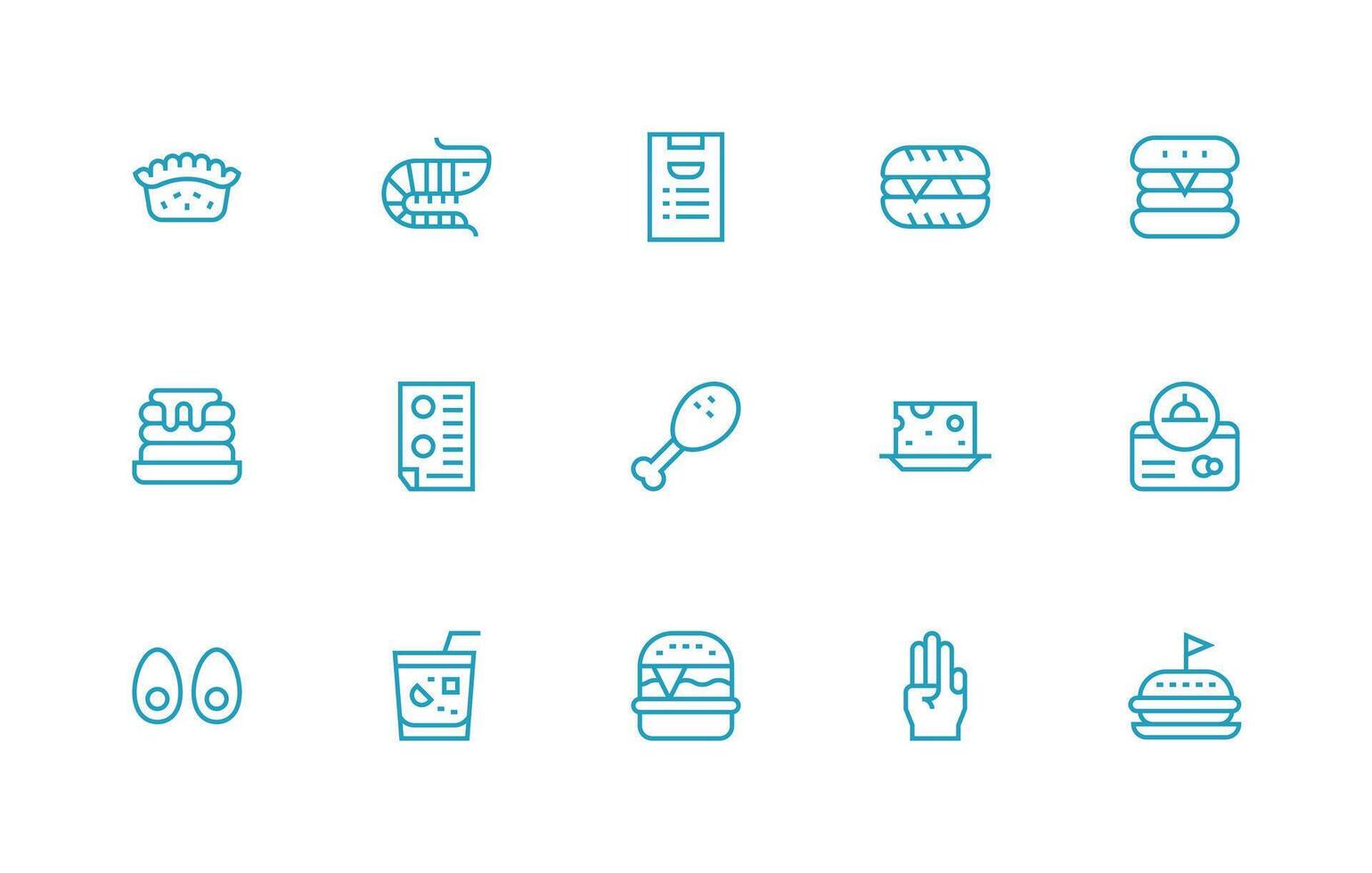 15 Menu Icons in Regular Line Aesthetic Icons Built for Visual Consistency Pack vector