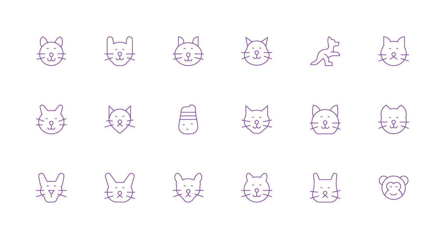 Clipart Set with 18 Minimal Line Icons Clean Icon Set Icon Pack for UI Projects vector