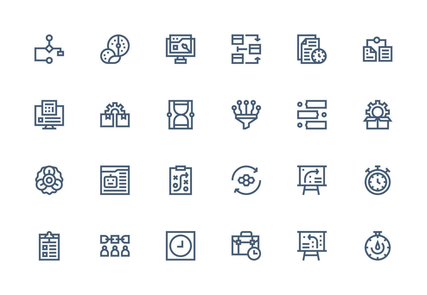24 Thick Line Line Style Icons from Workflow Collection Lightweight Icon Series vector