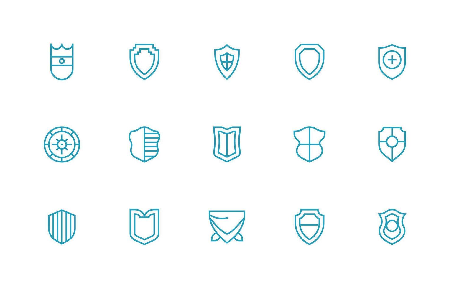 Regular Line Icons from Impenetrable Set with 15 Vectors Sharp Icons for Presentations
