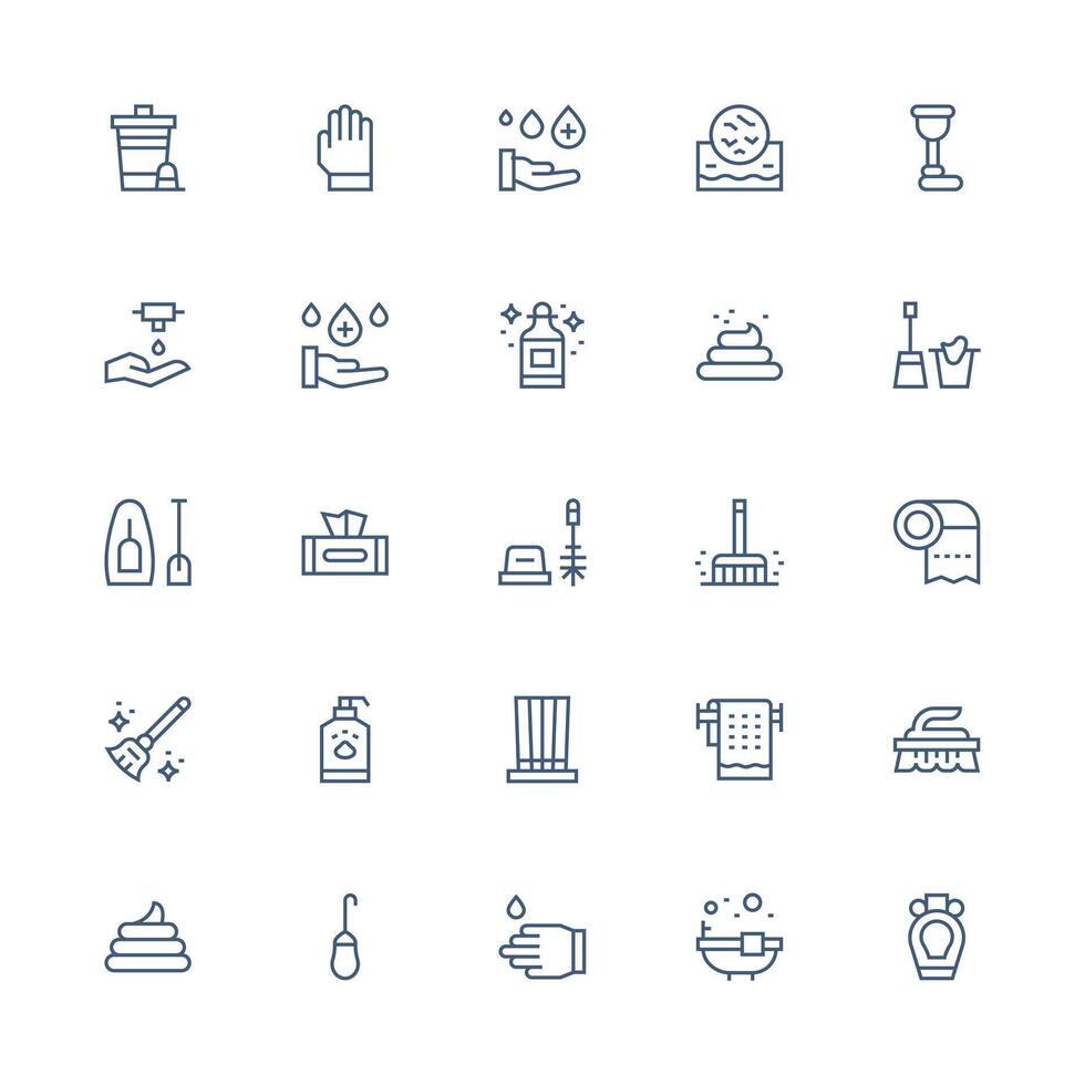 Medium Stroke Outline Icons from Sanitation Set with 25 Vectors Interface Icon Collection
