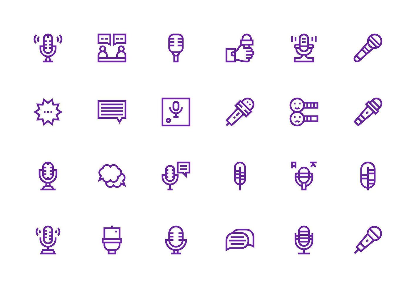 24 Icons for Commentary in Thick Line Line Format Functional Icon Series vector