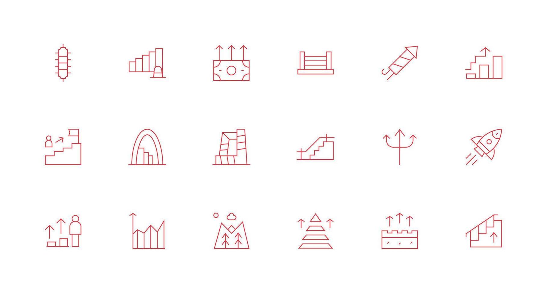 Climb featuring 18 Icons in Minimal Line Design High-Quality Icon Pack vector