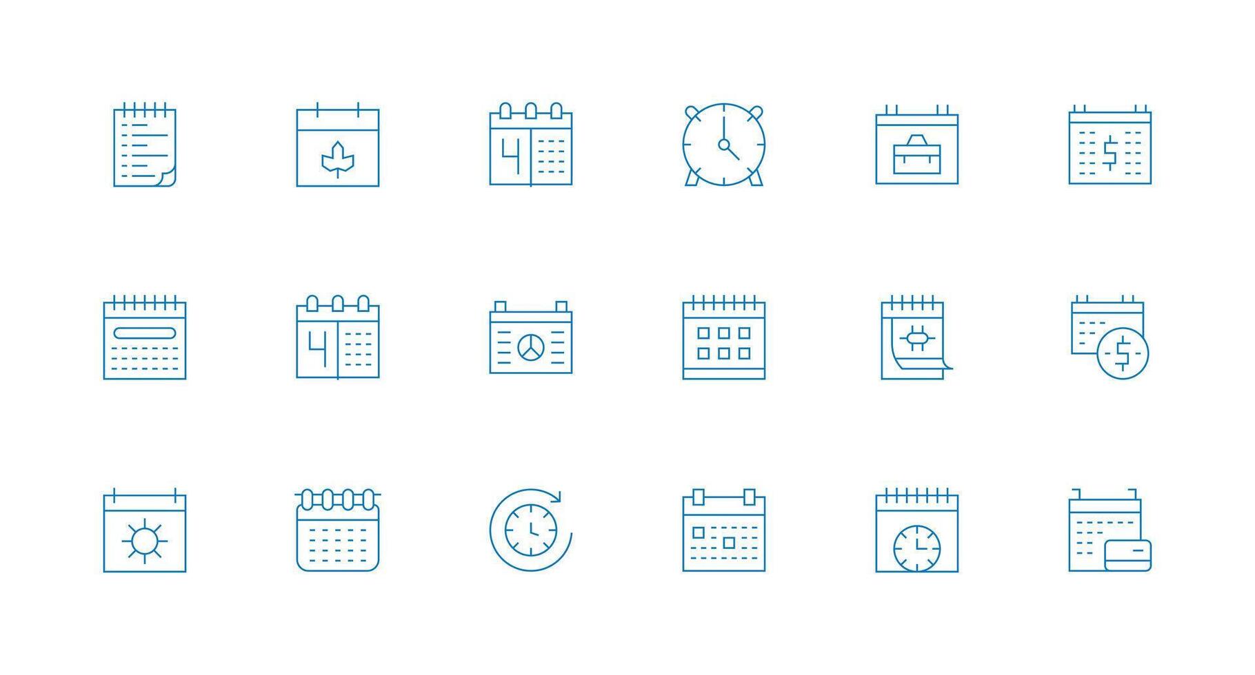 18 Minimal Line Vectors for Yearly Theme Minimal Icon Pack