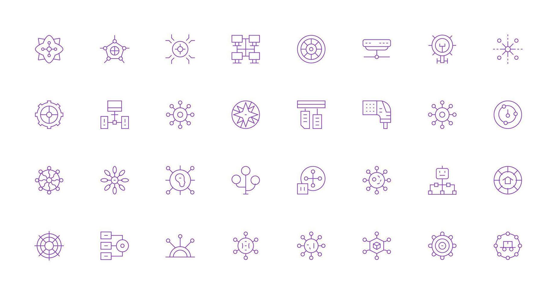 Thin Line Icons from Hub Set with 32 Vectors All Device Compatible Icon Set