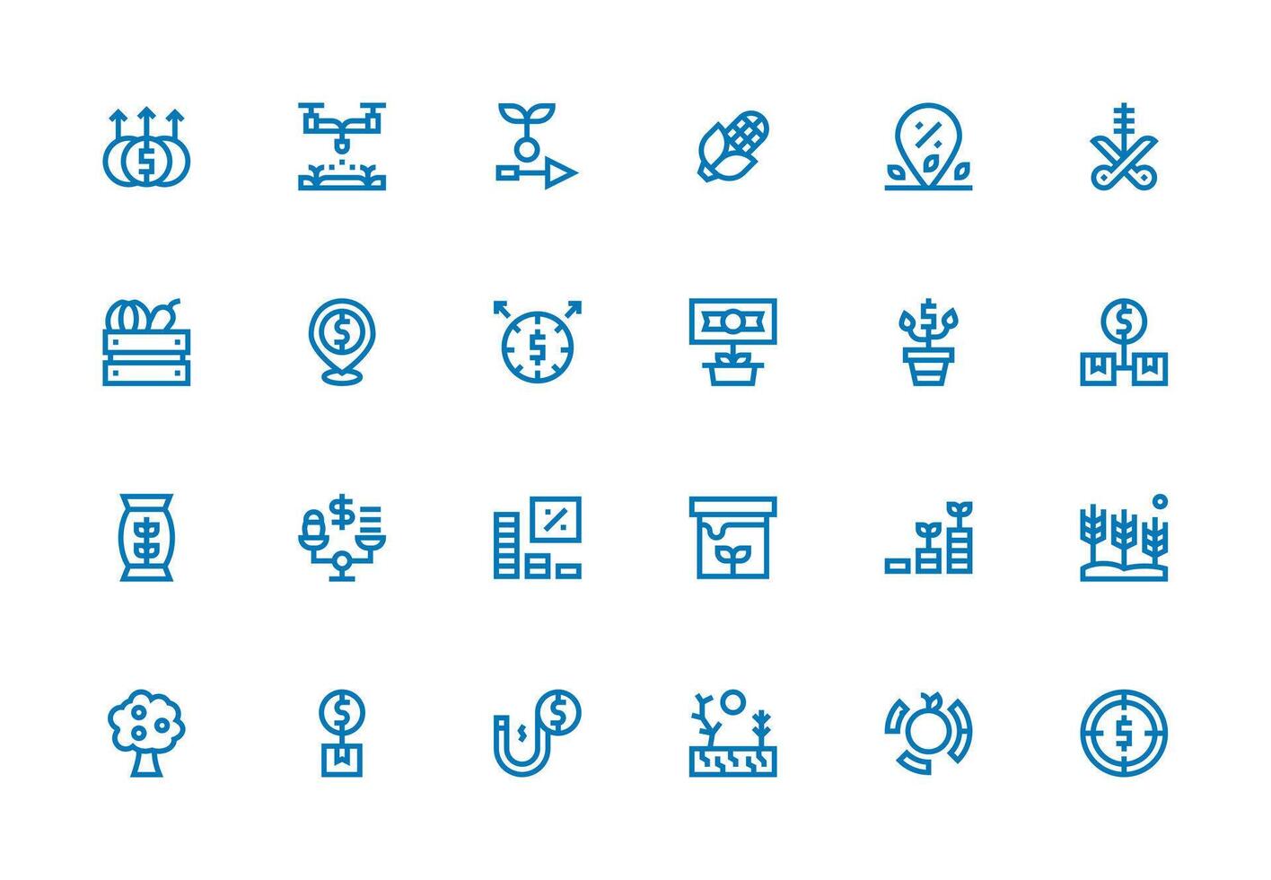 Thick Line Line Icons from Yield Set with 24 Vectors Flat Icon Set