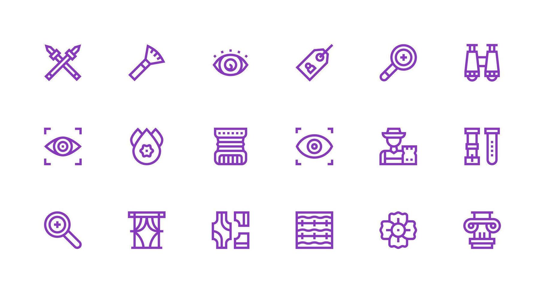 Detail Set with 18 Strong Stroke Line Icons Multi-Purpose Icon Pack for Templates vector
