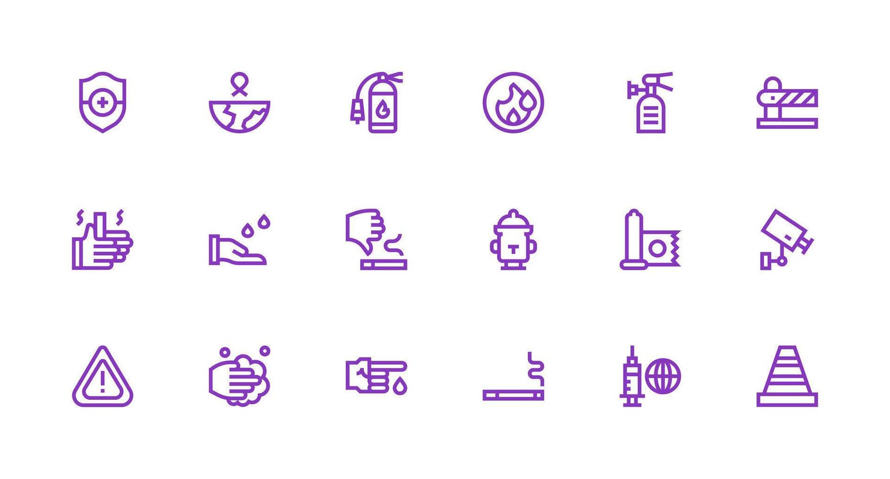 Strong Stroke Line Icons from Prevention Set with 18 Vectors Flexible Icon System for Web Interfaces