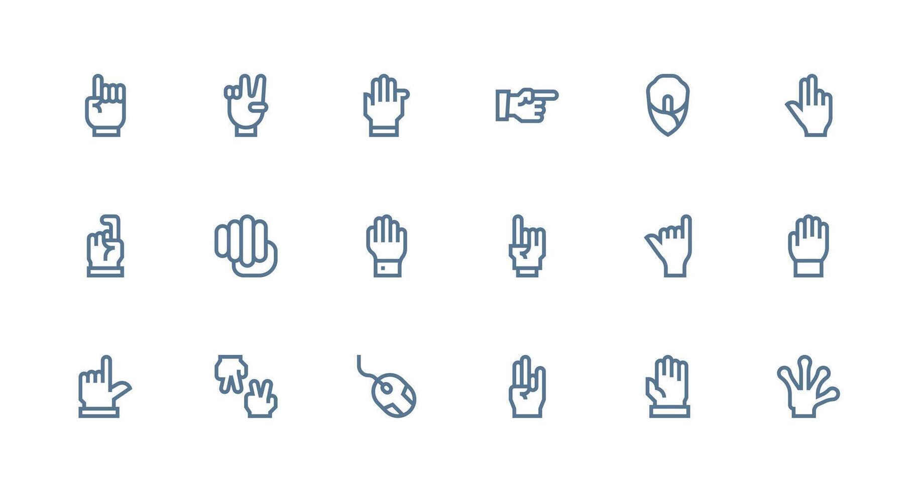 Pointing Design Icons featuring 18 in Strong Stroke Line Style Neatly Designed Icons for Web Platforms vector