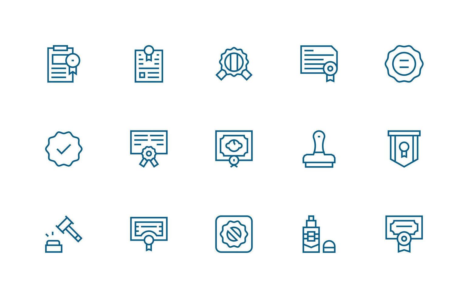 15 Regular Line Icons for Seal Graphics Light Icon Series vector
