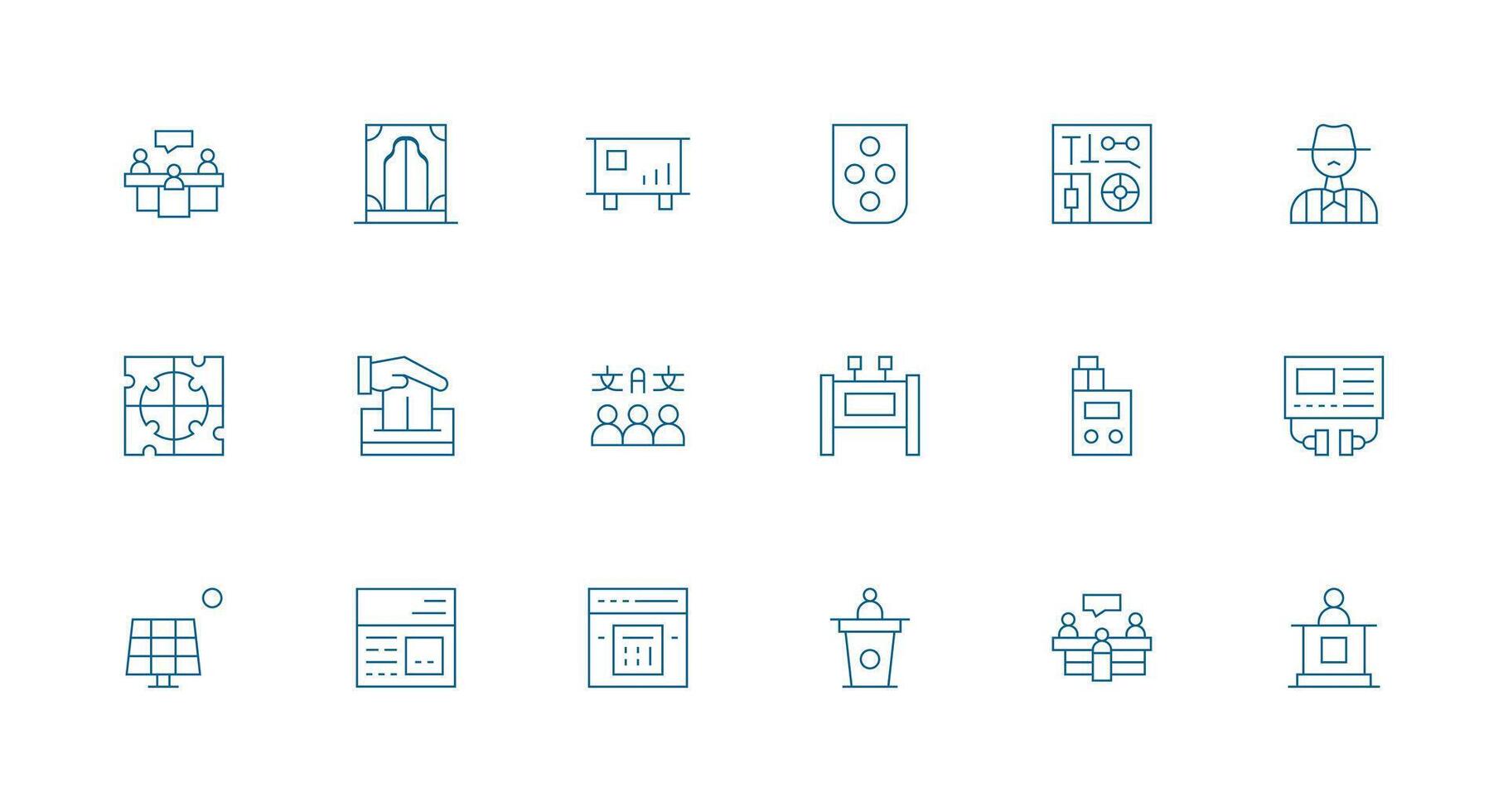18 Minimal Line Icons for Panel Graphics Versatile Icon Collection for Designers vector