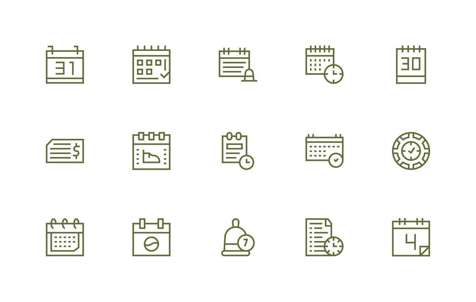 15 Icons for Due Date in Regular Line Format Sharp Icons for Presentations vector